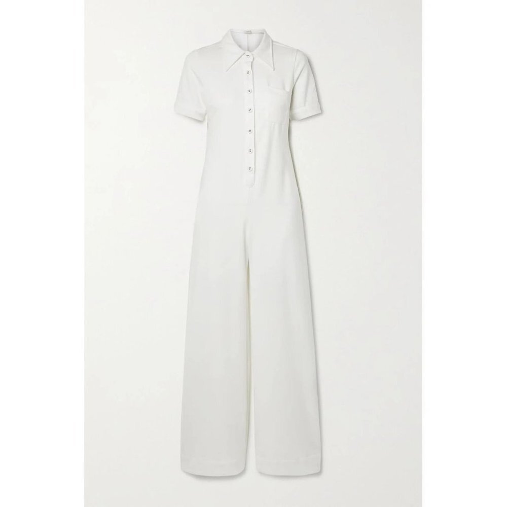 NWT SUZIE KONDI Stretch-Ponte Jumpsuit in Ivory - Size XS - Picture 3 of 11